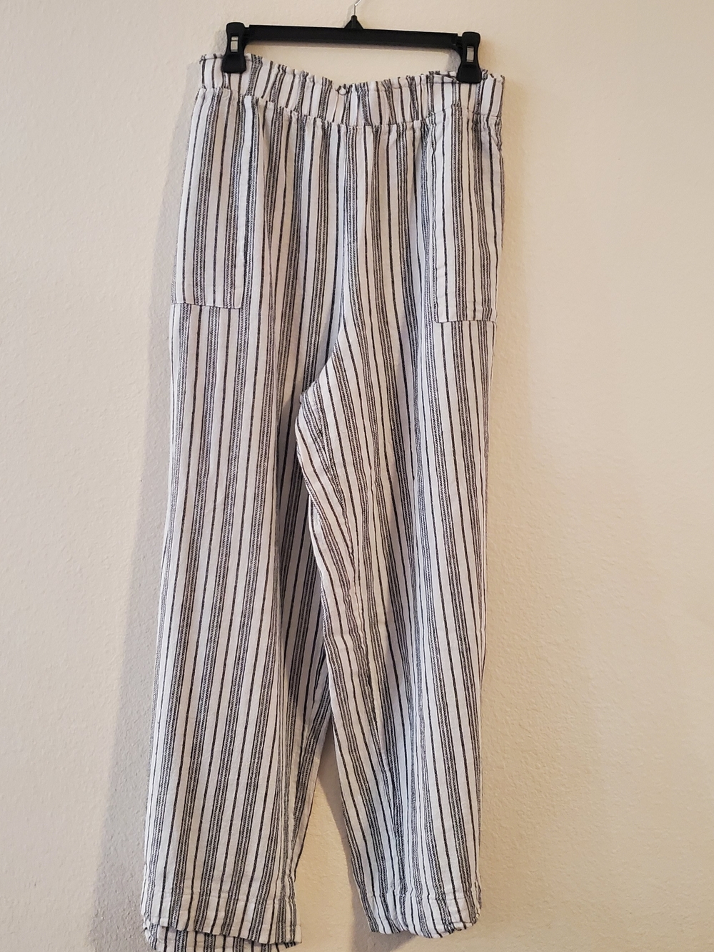 Time and Tru Black and White Striped Pull-On Pants Size XXXL (22)